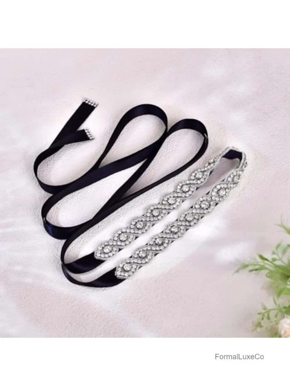 Rhinestone Satin Belt Plus Size Adjustable Lace Up Waistband Bridesmaid Party
